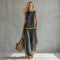 Ensemble en lin "Teresa" – Sans manches & pantalon large