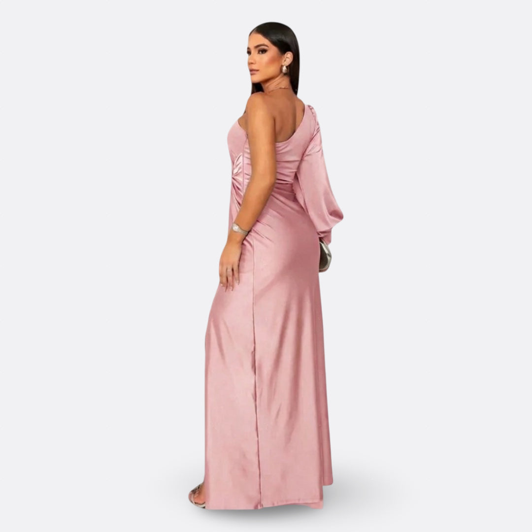 Maxikleed "Senta" – Gedrapeerd & Asymmetrisch
