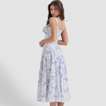 Gestructureerd Midikleed "Lena" – Marineblauw