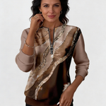 Sweat "Rosa Brisa" – Col zippé & imprimé abstrait