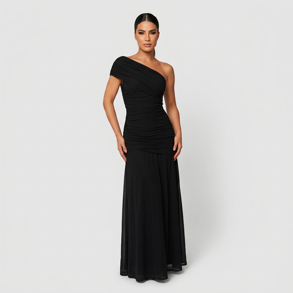 Robe longue "Sabine" – Noire ou orange