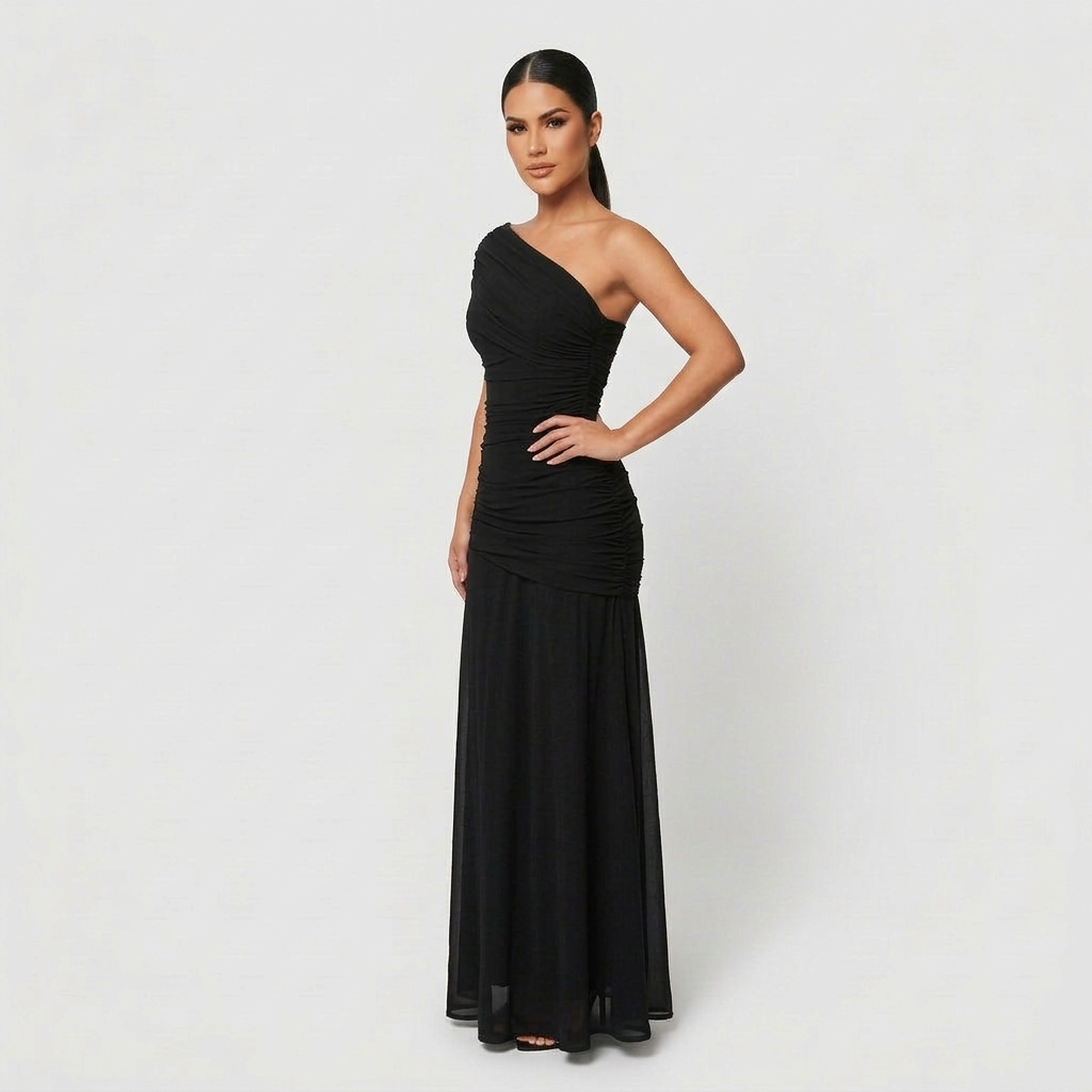Robe longue "Sabine" – Noire ou orange