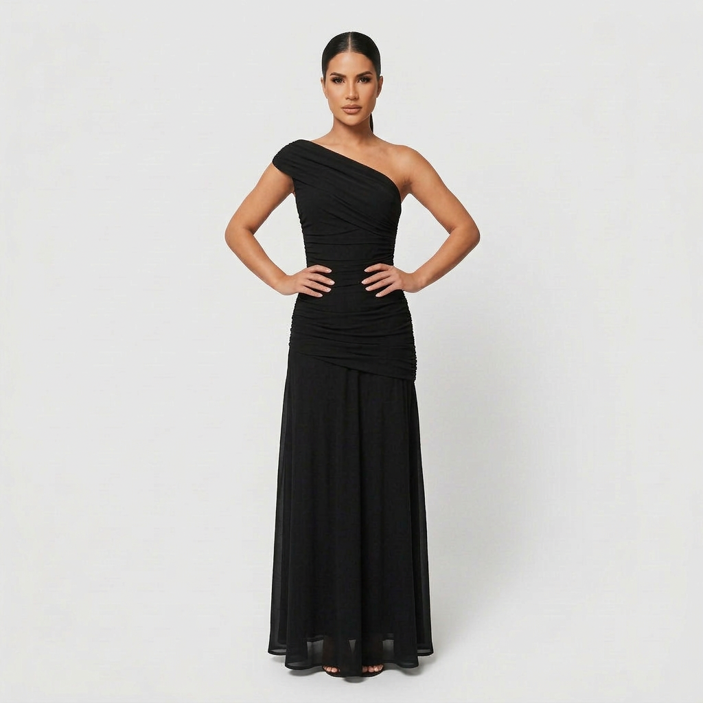 Robe longue "Sabine" – Noire ou orange