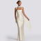 Robe longue en satin "Lisa" – Verte