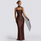 Robe longue en satin "Lisa" – Verte