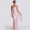 Robe longue en satin "Lisa" – Verte