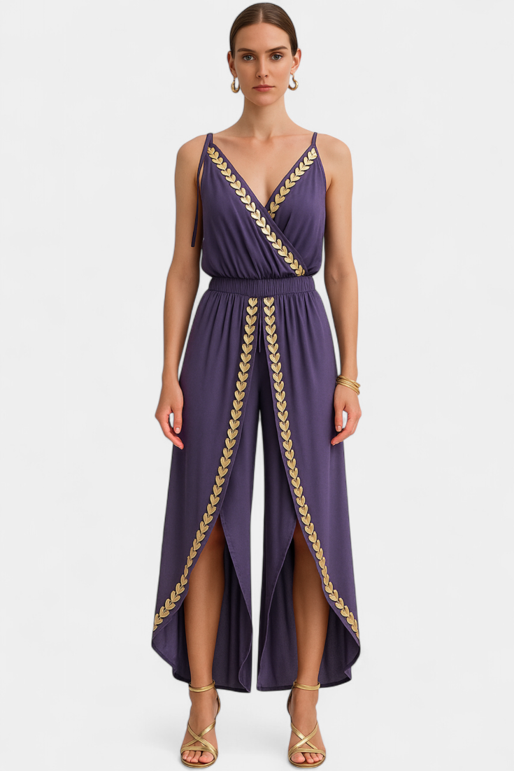 Combinaison "Theresa" – Lilas aux détails dorés