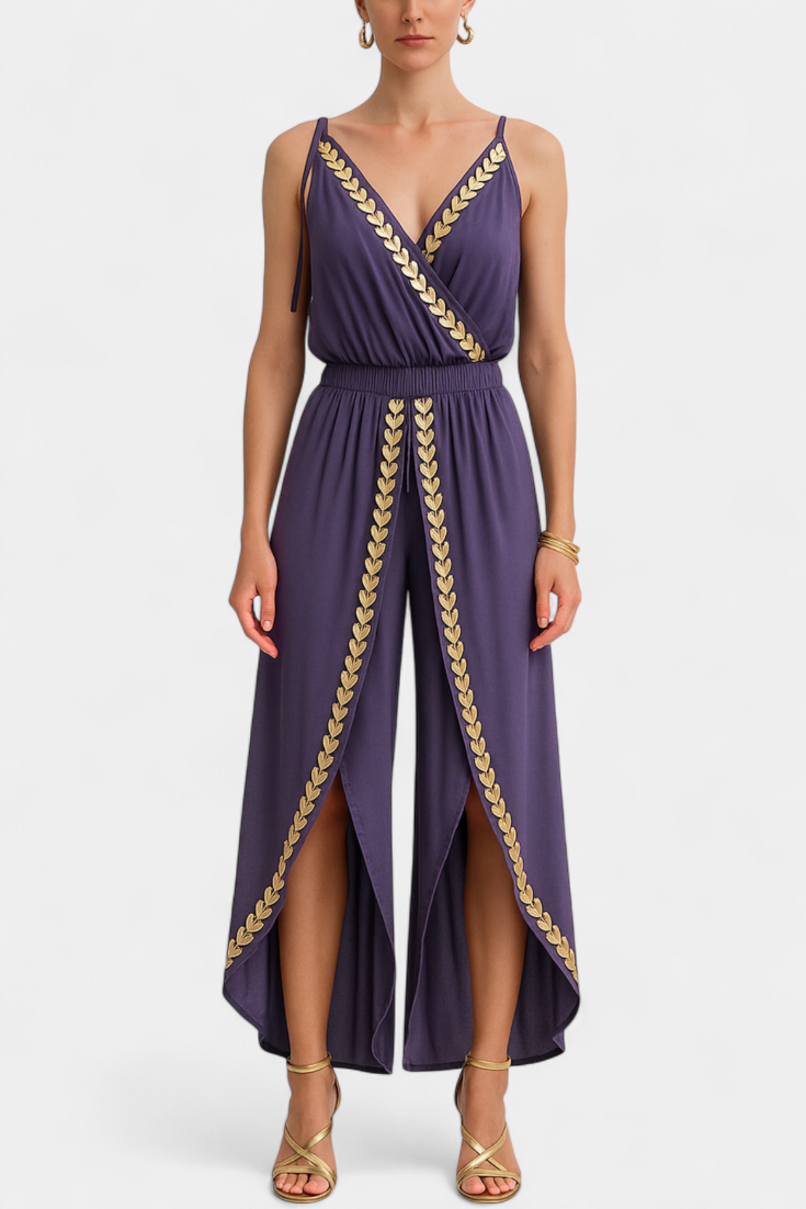 Combinaison "Theresa" – Lilas aux détails dorés