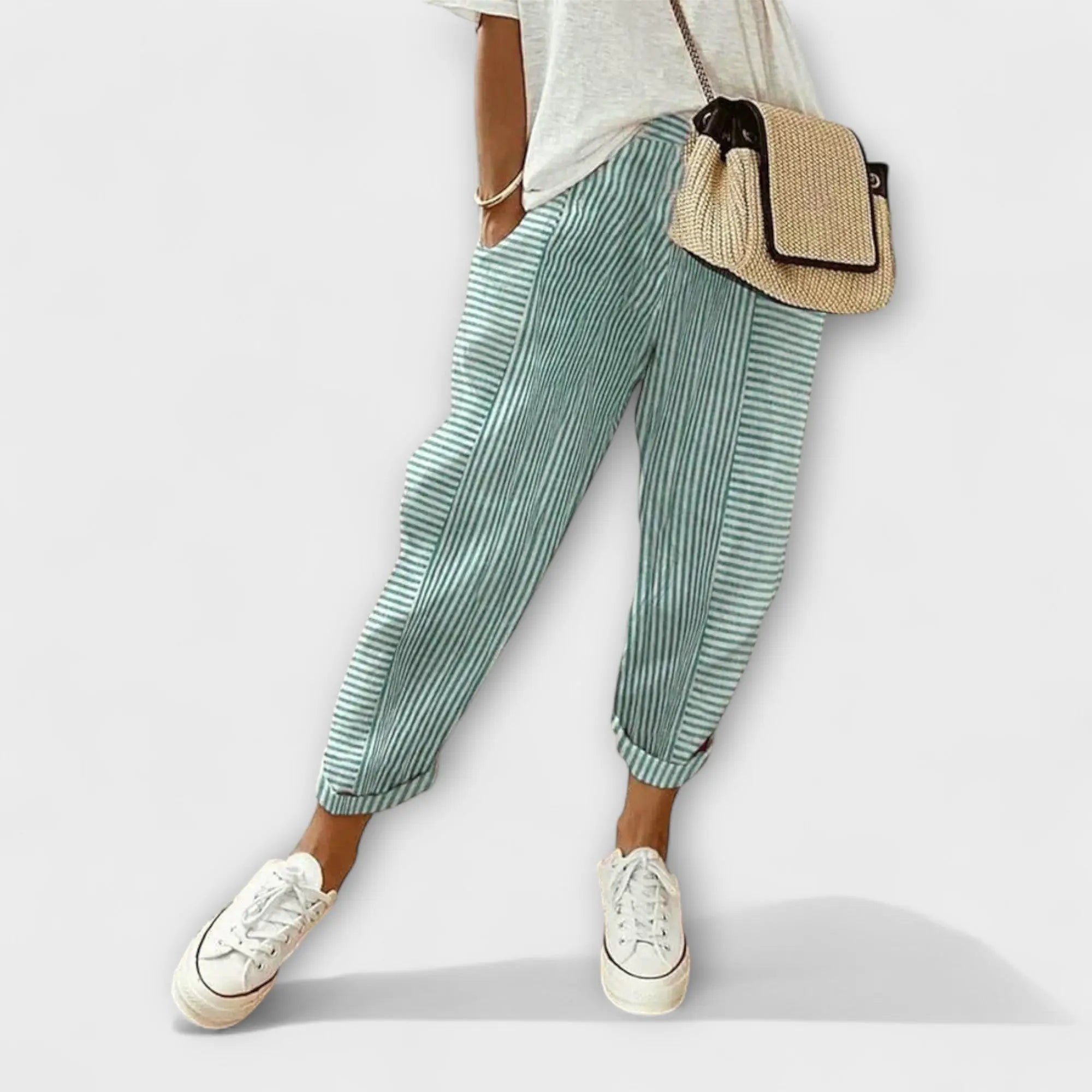Pantalon rayé "Susanne" – Confortable