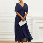 Robe midi "Helena" – Bleu marine habillée
