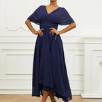 Robe midi "Helena" – Bleu marine habillée