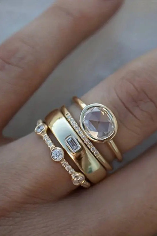 Set de bagues vintage – Or et zircone