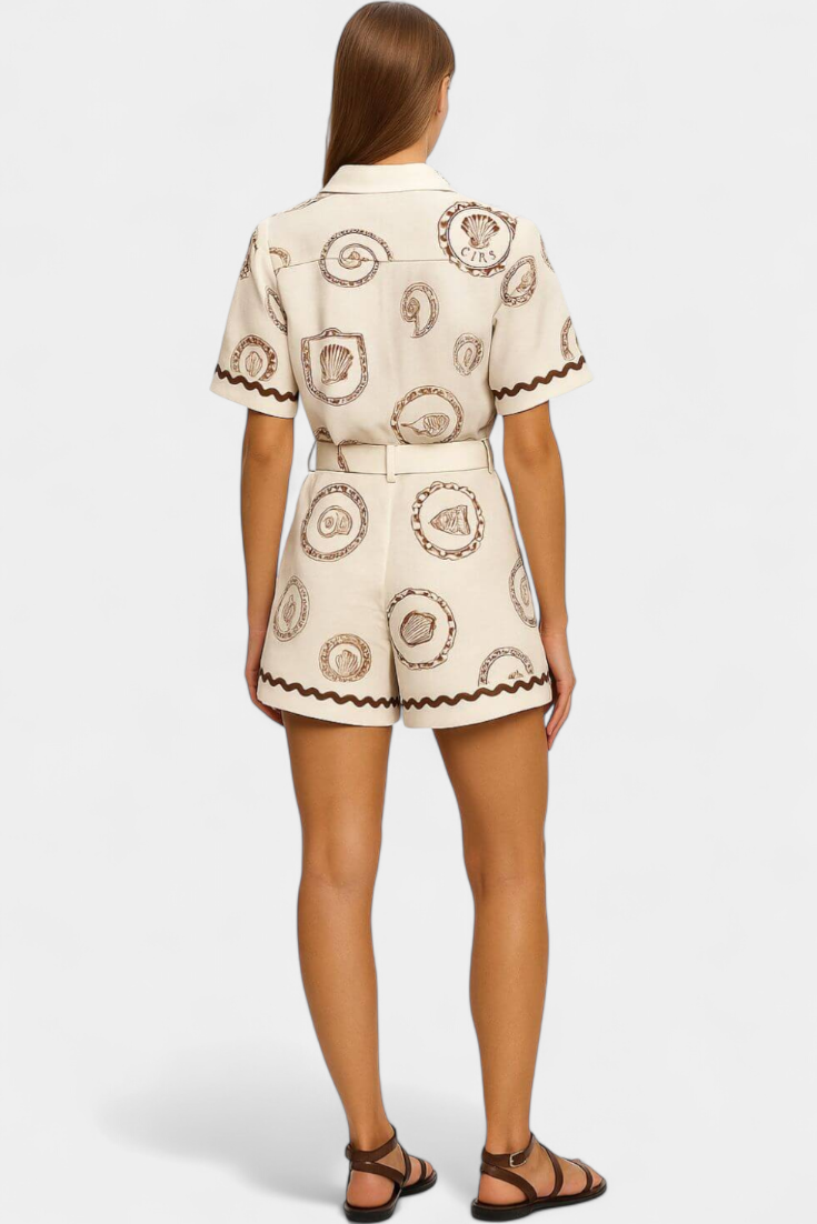 T-shirt Jumpsuit "Seashell" – Schelpdetail
