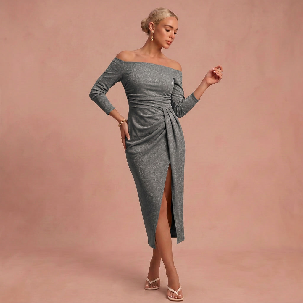 Off-Shoulder Kleed "Henriette" – Chic met Split