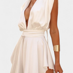 Korte Jumpsuit "Merle" – Wit met V-hals