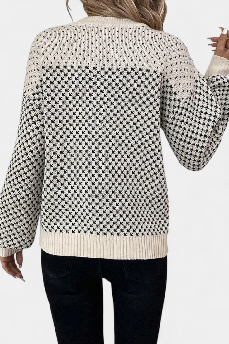 Trui "Irene" – Colorblock Abrikoos