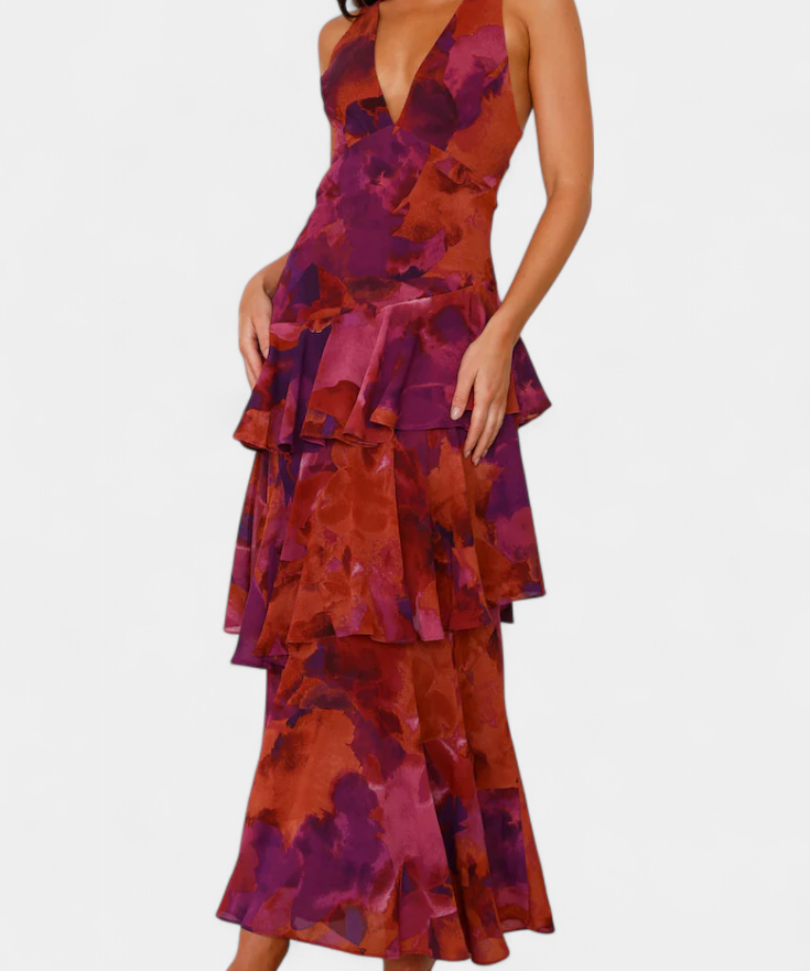 Robe en Mousseline "Nina" – Col V Plongeant