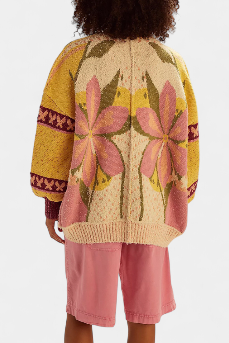 Vest "Ottilie" – Gebreid met Bloemen
