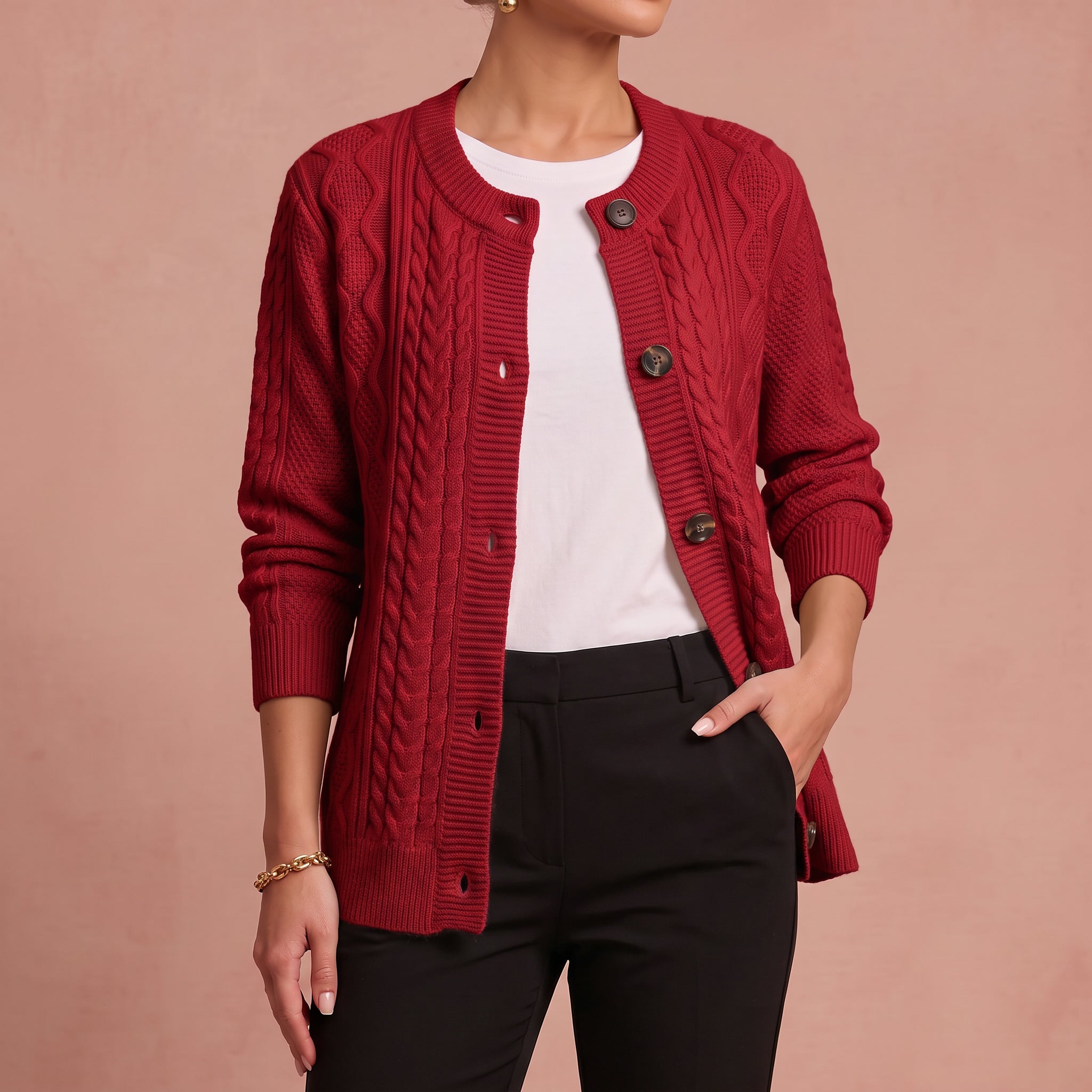 Gebreid Vest "Senta" – Kabelpatroon