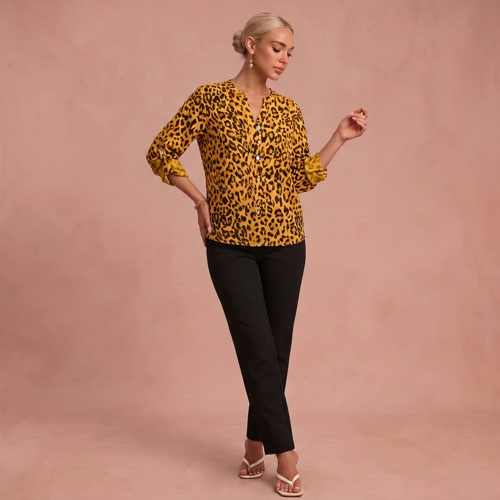 Blouse "Regina" – Imprimé Léopard