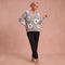 Pull "Astrid" – Fleuri à col V gris