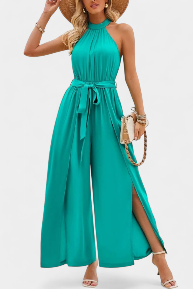Asymmetrische Jumpsuit "Antonia" – Cut-Out & Strikmouw
