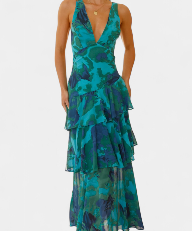 Robe en Mousseline "Nina" – Col V Plongeant