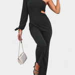 Asymmetrische Jumpsuit "Senta" – Cut-Out & Strikmouw