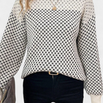 Trui "Irene" – Colorblock Abrikoos