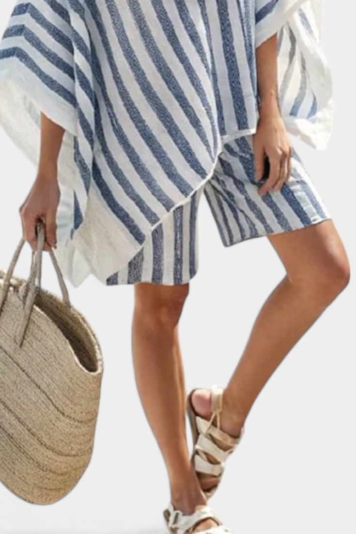 Set "Edith" – Gestreepte Blouse & Short