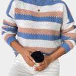 Trui "Thea" – Oversized Gestreept Blauw