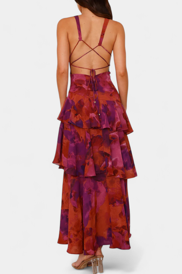 Chiffon Kleed "Nina" – Diepe V-Hals