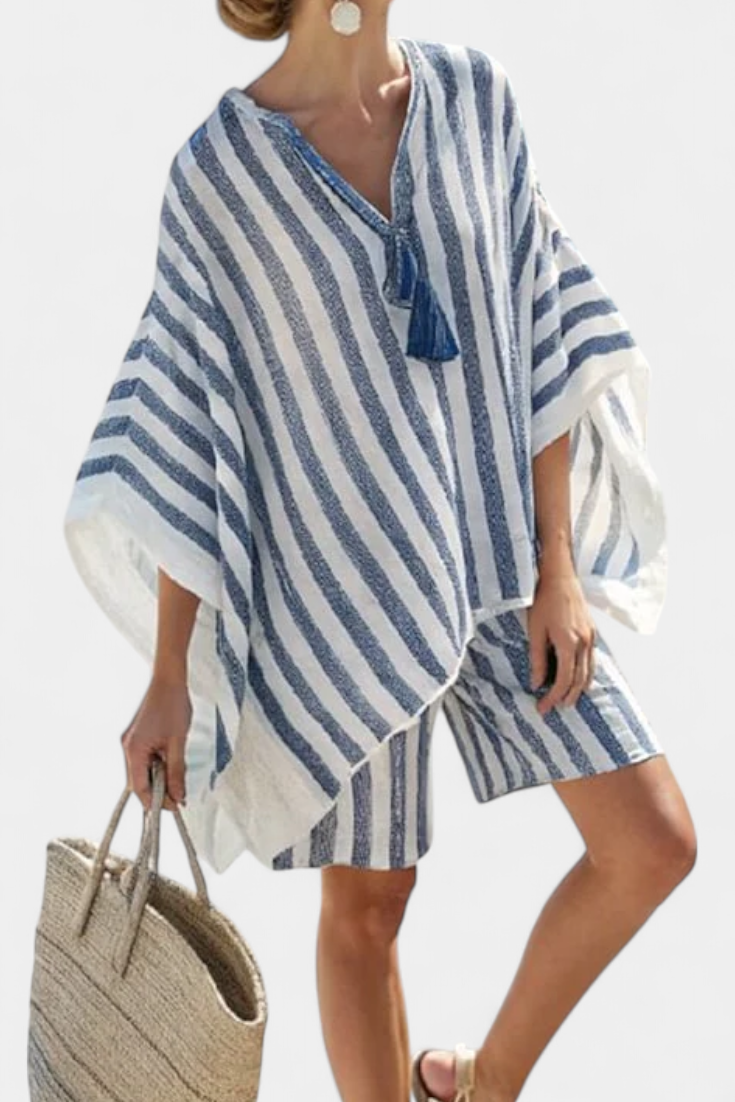 Set "Edith" – Gestreepte Blouse & Short