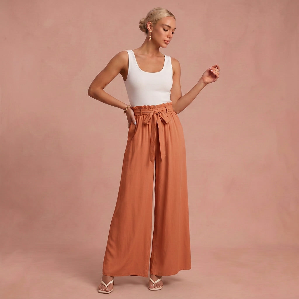 Pantalon ample "Lea" – Taille haute