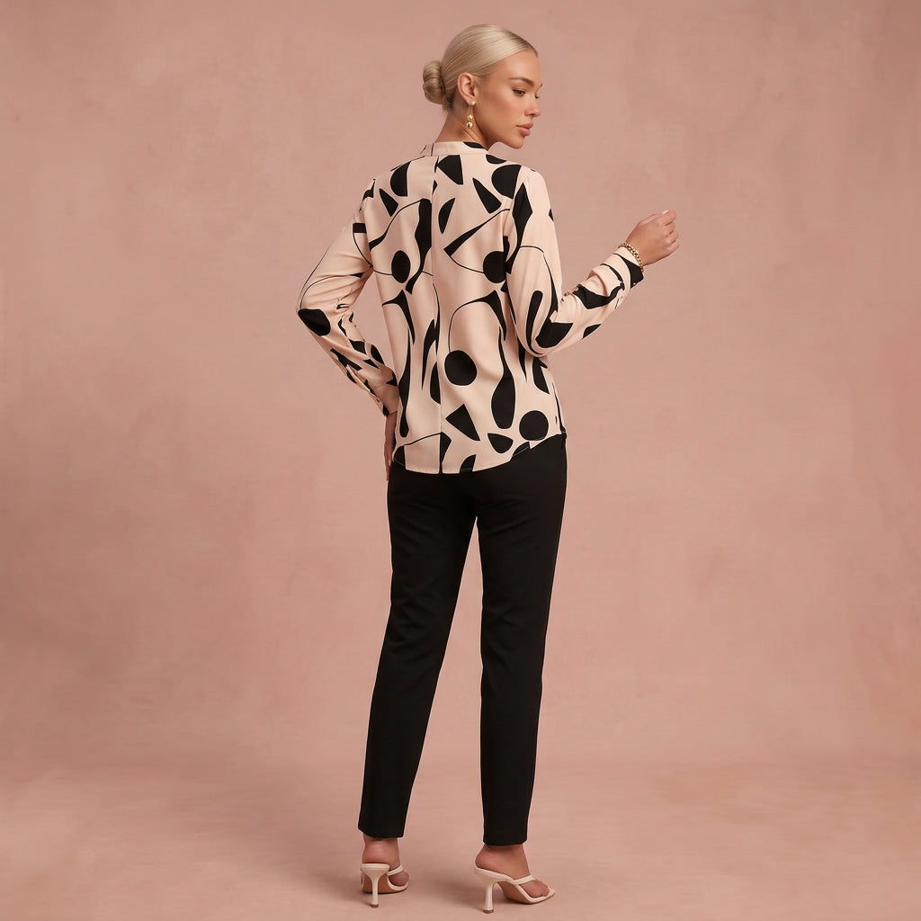 Blouse "Marie" – V-Hals & Lange Mouwen