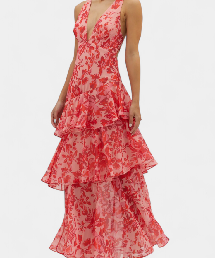 Robe en Mousseline "Nina" – Col V Plongeant