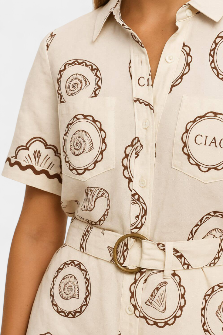 T-shirt Jumpsuit "Seashell" – Schelpdetail