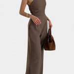 One-Shoulder Kleed "Magnolia" – Bruin met Drapering