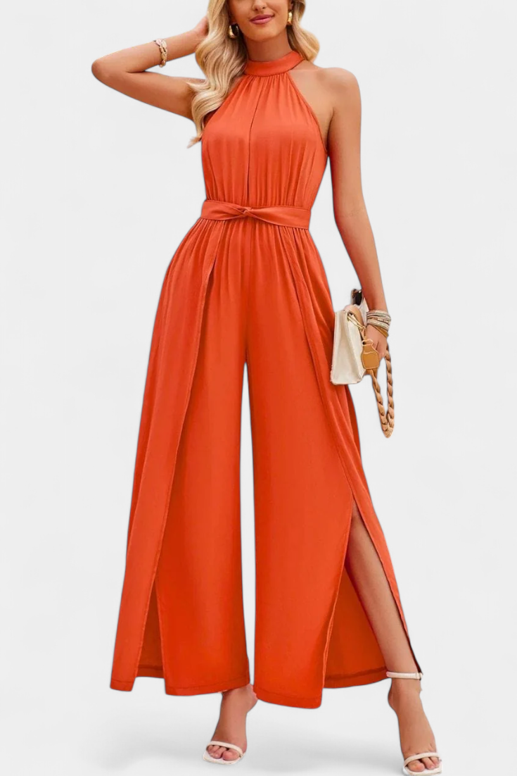 Asymmetrische Jumpsuit "Antonia" – Cut-Out & Strikmouw