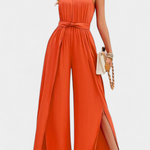 Asymmetrische Jumpsuit "Antonia" – Cut-Out & Strikmouw