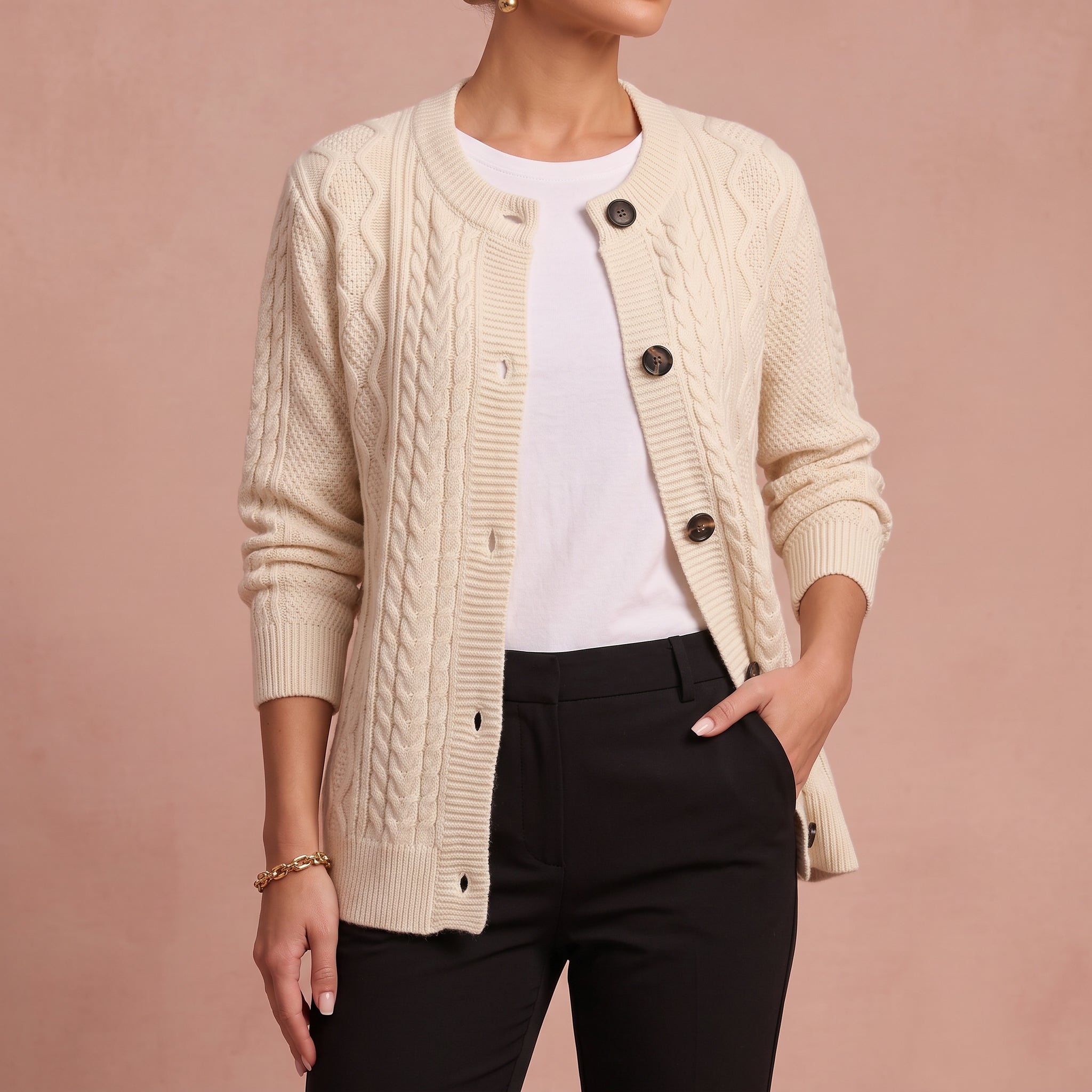 Gebreid Vest "Senta" – Kabelpatroon