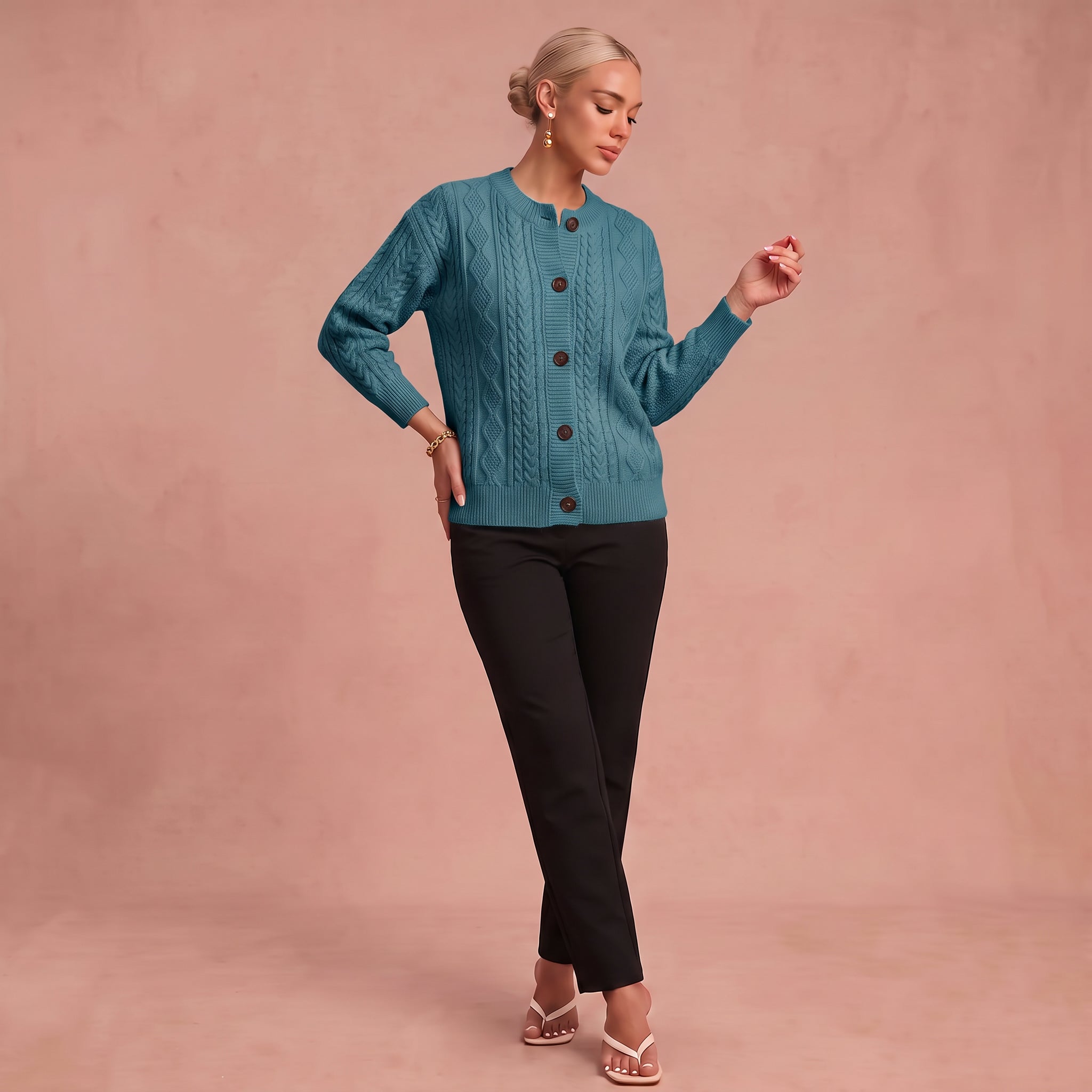 Gebreid Vest "Senta" – Kabelpatroon