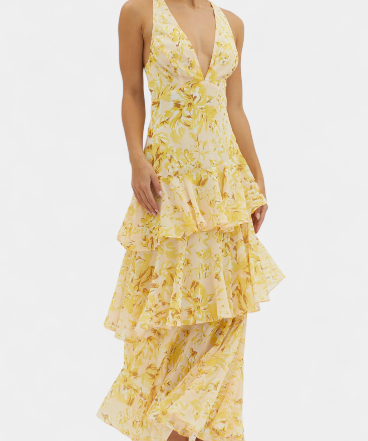 Robe en Mousseline "Nina" – Col V Plongeant