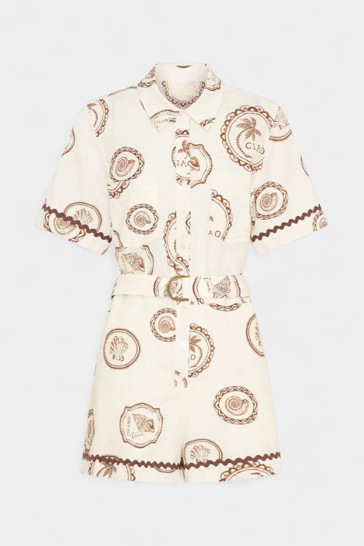 T-shirt Jumpsuit "Seashell" – Schelpdetail