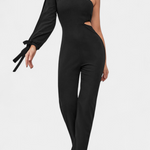 Asymmetrische Jumpsuit "Senta" – Cut-Out & Strikmouw