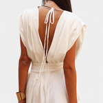 Korte Jumpsuit "Merle" – Wit met V-hals
