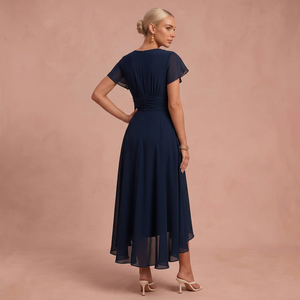 Robe midi "Helena" – Bleu marine habillée