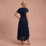 Robe midi "Helena" – Bleu marine habillée