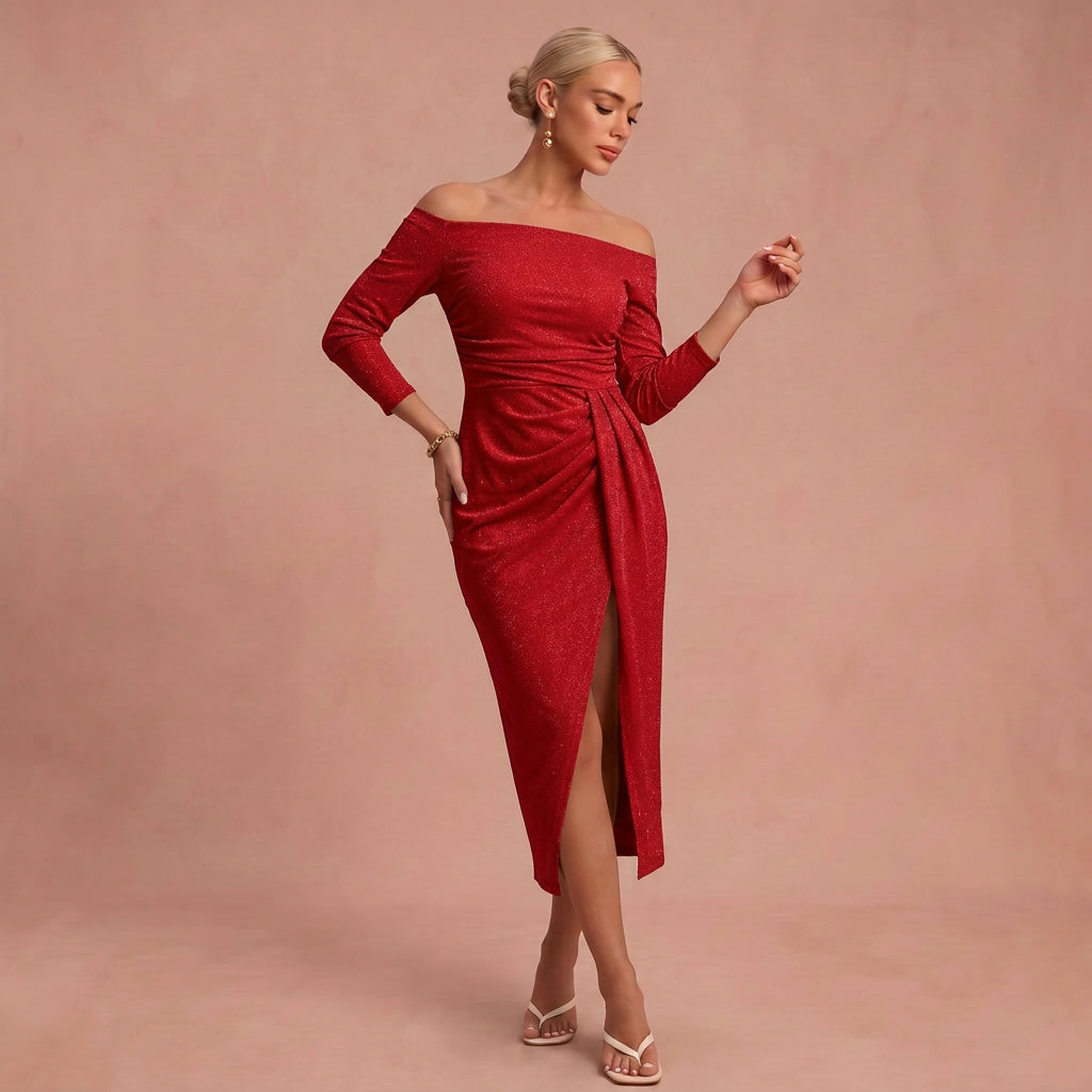 Off-Shoulder Kleed "Henriette" – Chic met Split
