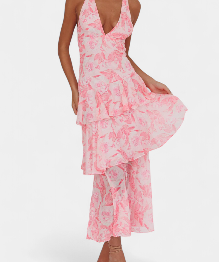 Robe en Mousseline "Nina" – Col V Plongeant
